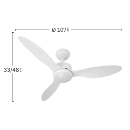 Ventilador Serpa Negro Fabrilamp - Motor DC Ø107cm