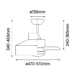 Ventilador WIRE- SULION - Motor DC. 51cm Ø.