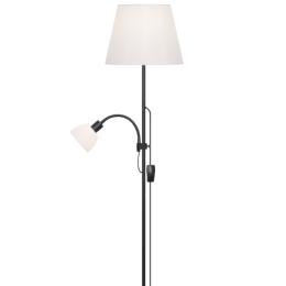 Lampara de pie Sisto negro - 1 Bombilla E27 + 1 bombilla E14