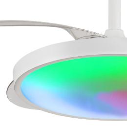 Ventilador Retractil Melody-S Blanco RGB P&B - Motor DC. 41-92cmØ.