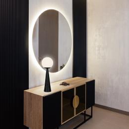 Sobremesa PATRICK negro-opal 1 x 25w e-27 - ALEMAR