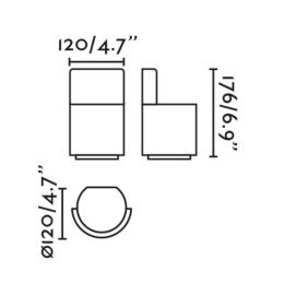 Bañador de pared NOBORU SLIM gris oscuro GU10 Faro
