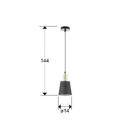 i3-GISELA-COLGANTE 1L NEGRO-LATON - ILUMINACION i3 By SCHULLER
