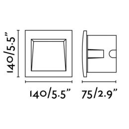Empotrable pared SEDNA SQ 140 gris oscuro Faro 