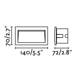 Empotrable pared SEDNA 140x40 gris oscuro Faro