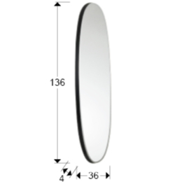 Espejo ARIES Ovalado Negro - Schuller - 136x36cm