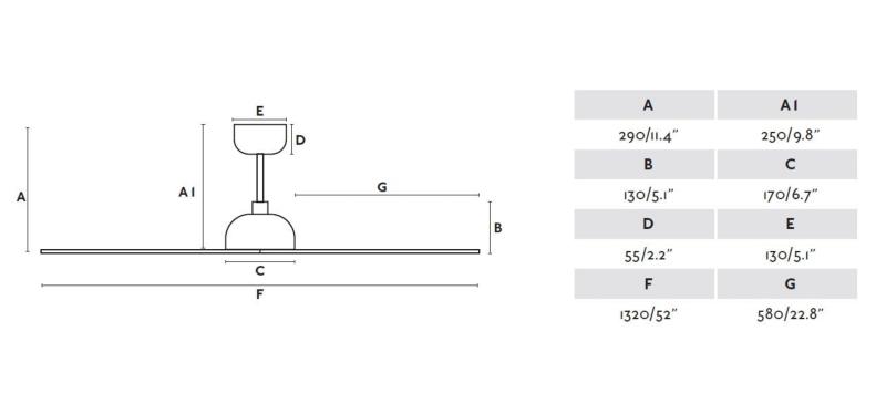 Ventilador SIROS de Faro (blanco, sin luz)