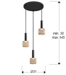 Lampara colgante SINCRO 3 luces - Schuller - Luz LED