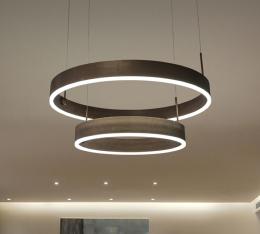 Lampara KELEKTRON - HOOP colgante 2 aros tono cafe