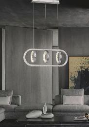 Lampara Monaco Acontract-luz. 3 aros + E. Oval LED 
