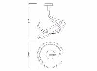 Lampara de techo LED. Oval doble, serie Nur.   MANTRA