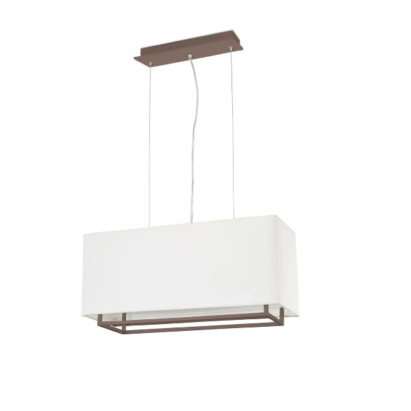 Lampara Vesper rectangular marron Faro- Pantalla Beige