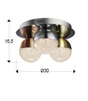 Plafon Sphere Schuller - Lampara 3 Bolas multicolor LED