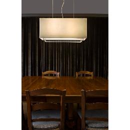 Lampara Vesper rectangular blanca Faro- Pantalla Beige