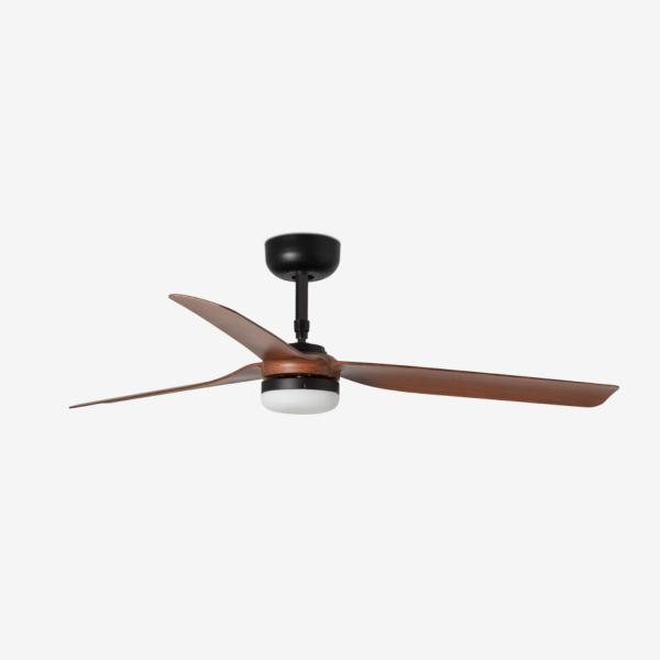 Ventilador Punt FARO Negro / Madera con luz LED 130cm.Ø