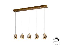 Lámpara Rocio Schuller - 5 colgantes acabado oro LED