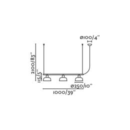 Lampara lineal TATAWIN M Colgante cristal blanco Faro