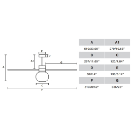 Ventilador AMELIA L BALL Blanco FARO - Motor DC - Luz Led Ø132cm