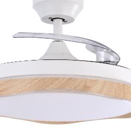 Ventilador BLONDI Blanco Madera Fabrilamp - Motor DC Ø107cm