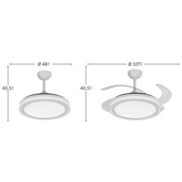 Ventilador Bandido Blanco Fabrilamp - Motor DC Ø107cm