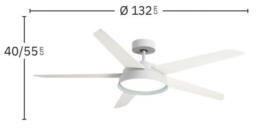 Ventilador LEBECHE Blanco Fabrilamp - Motor DC. 132cm.Ø