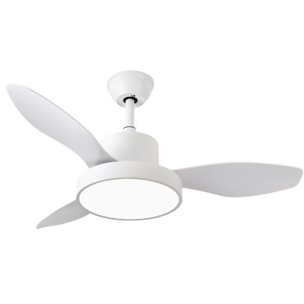 Ventilador HAYATE Mini Blanco Fabrilamp  Motor DC, luz LED Ø97cm