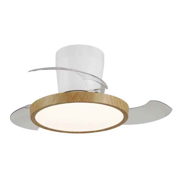Ventilador Retractil Melody-XS Blanco madera con base P&B - Motor DC. 30-68cmØ.
