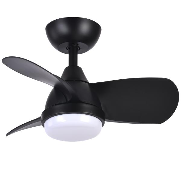 Ventilador PIRDO Negro Fabrilamp - Motor DC. 60cm Ø. Luz LED