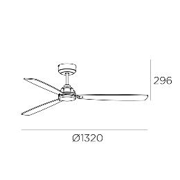 Ventilador XALOC - Sin luz - Negro/Pino- LEDS-C4 -Motor DC - Ø132cm