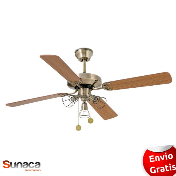Ventilador Yakarta Oro envejecido + Luz FARO Ø121cm