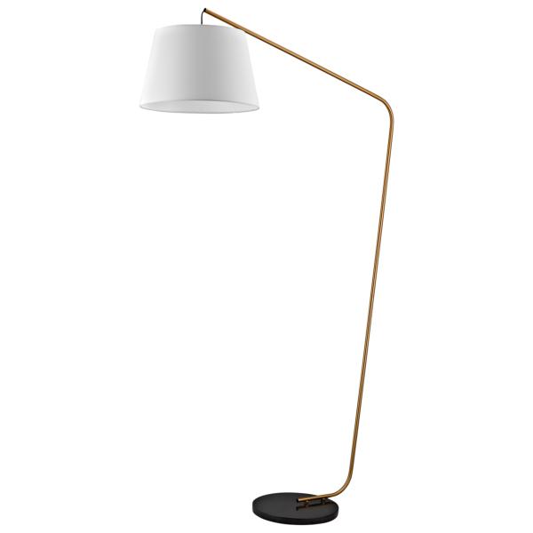 Pie salon TALBOT latón/blanco 1 x 60w e-27 - ALEMAR