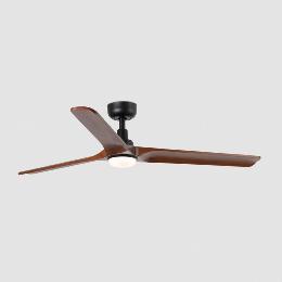 Ventilador HEYWOOD L FARO negro nogal - Luz LED Ø132cm