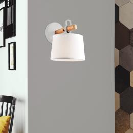 Aplique AROLAS blanco-madera 1 x 60w e-27 - ALEMAR