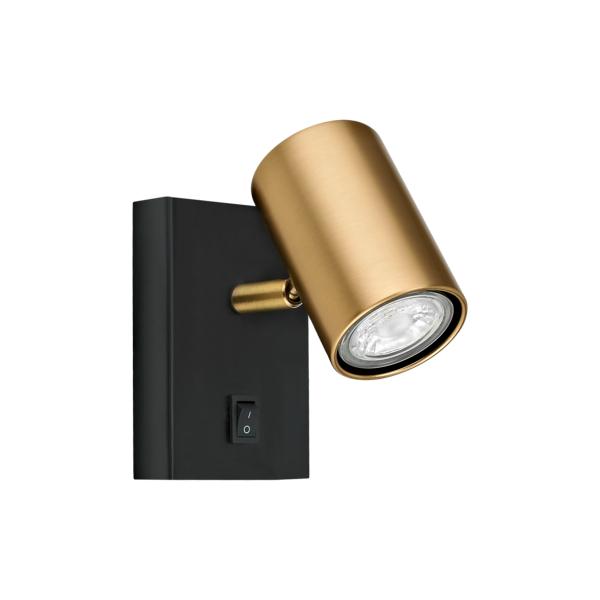 Aplique 1 L PAROS negro-cuero 1 x 10w gu-10 - ALEMAR