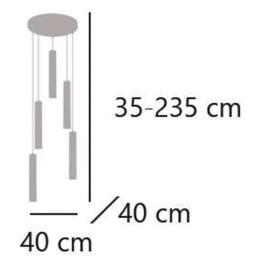 Colgante 5L ANTIA latón 5 x 40w gu-10 - ALEMAR