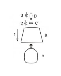 Rinconera LAZIO marron 1 x 60w / e-27 - ALEMAR