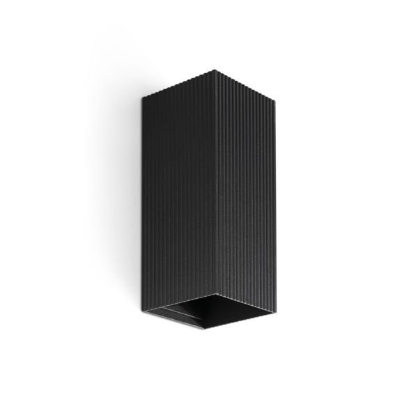 Aplique LUNE 2 Luces cuadrado negro estriado Faro