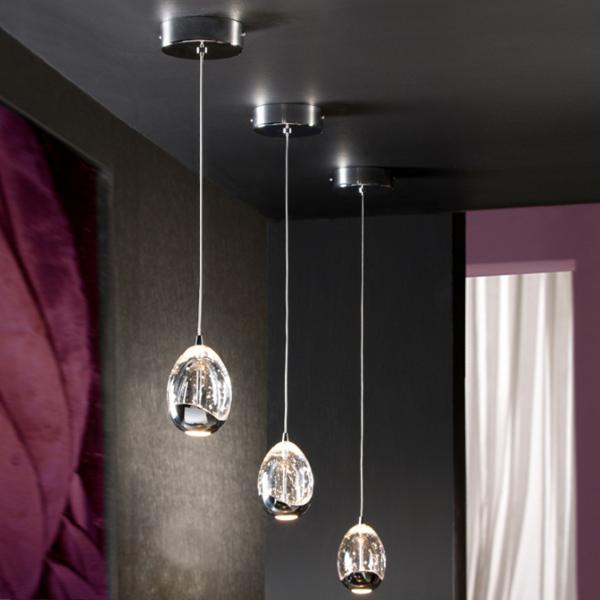 Colgante Rocio Schuller - metal cromo 1 luz LED