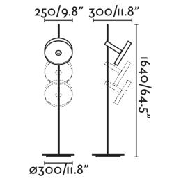 Lampara de pie WHIZZ oro/negra Faro Barcelona