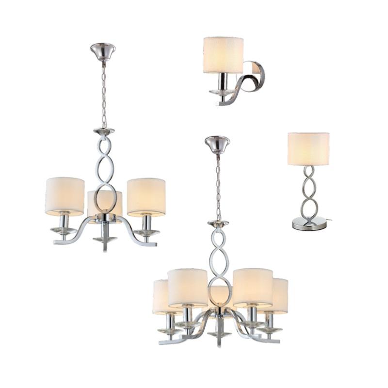 Stylo Lighting - Aplique pared Rocío cromo1 luz con pantalla