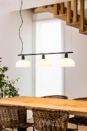 Lampara lineal TATAWIN M Colgante cristal blanco Faro