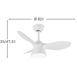 Ventilador Cubico Blanco Fabrilamp - Motor DC Ø82cm