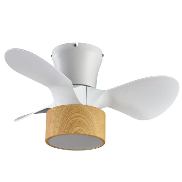 Ventilador MINI KOS Blanco / Madera Fabrilamp - Motor DC. 60cm.Ø