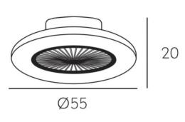 Ventilador PERI Gris- Fabrilamp. Ø55cm Luz LED