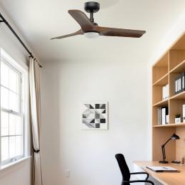 Ventilador HEYWOOD S FARO negro nogal - Luz LED Ø90cm