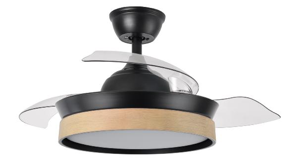 Ventilador Iglu Mini Negro Madera - Fabrilamp. Motor DC Ø107cm