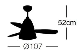 Ventilador ISERAN Níquel - Fabrilamp. Motor AC - Ø107cm