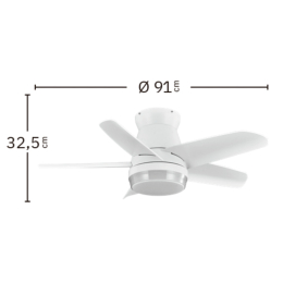 Ventilador Neutron Oro Envejecido Fabrilamp - Motor DC Ø91cm