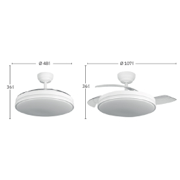 Ventilador Parlatore Blanco Madera Fabrilamp - Motor DC Ø48-107cm