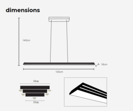 LAMPARA GRADIBUS MIMAX - LAMPARA LED 120CM